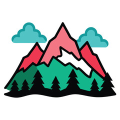 vector illustration of a mountain landscape
