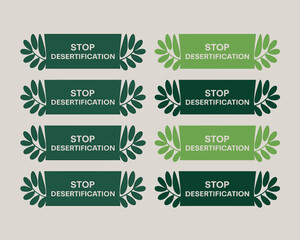 Stop Desertification Banner Vector Illustration for Ecological Awareness