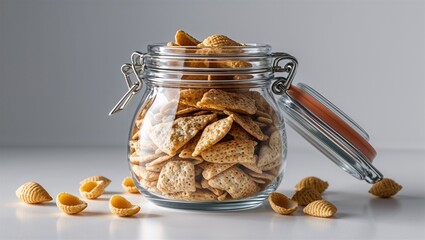 Photorealistic image of a airtight snack container on a white background