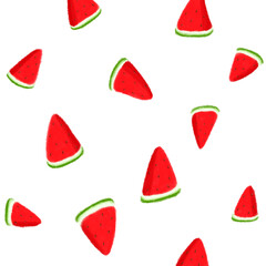 simple watermelon slices seamless pattern transparent
