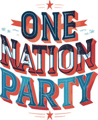 Print Celebrating unity and community spirit at the One Nation Party event in vibrant colors and bold design