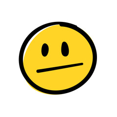 Hand Drawn Doodle Emoticon Face. Vector Illustration