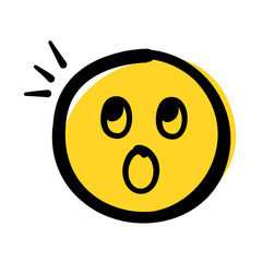 Hand Drawn Doodle Emoticon Face. Vector Illustration