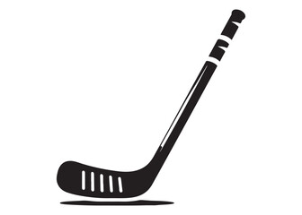 hockey stick logo silhouette and puck vector, hockey stick logo icon silhouette, ice hockey player silhouette vector, vector of black silhouette of hockey stick puck vector on white background 