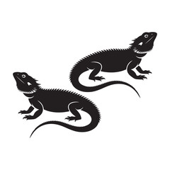Minimalistic Bearded Dragon Line Art Silhouette Vector Illustration