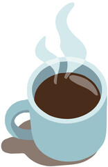 Obraz premium Hot Coffee Mug Steam Rising Morning Break Concept