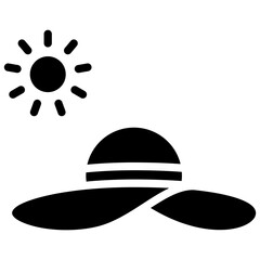 Sun Hat  Icon Element For Design
