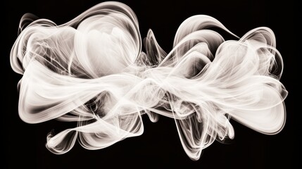 Fototapeta premium Abstract white smoke swirling gracefully against a dark background, creating a dynamic visual effect
