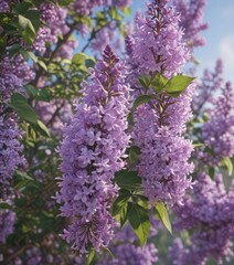 Fototapeta premium Delicate purple lilac blossoms, soft spring background, soft, elegant, illustration