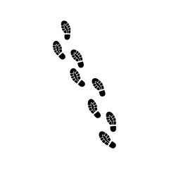 Shoe foot print silhouette icon vector flat design.