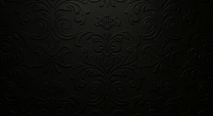 Elegant Dark Floral Pattern Texture with Subtle Relief