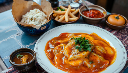 Arabic and Middle Eastern food, Dreamy. with white shades