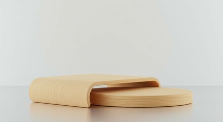 Wood Display Stand for Product Presentation Minimal Style