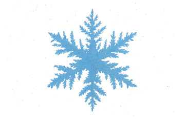 Obraz premium A detailed blue snowflake with intricate, symmetrical patterns and sharp, pointed branches.
