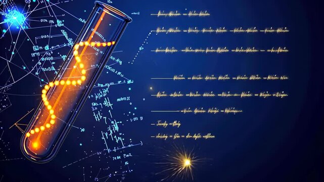 Discovering the wonders of science through dynamic experiments in a vibrant lab environment with glowing data visualization Generative AI