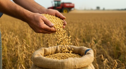 Soybean Harvest Grain Field Farming Agriculture Crop