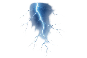 A vivid bolt of lightning branches out with electric energy and sharp, jagged lines.