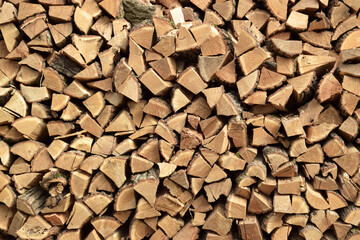 The chopped tree was piled in a pile.