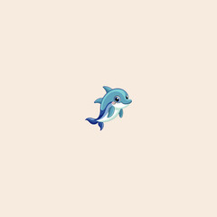 Colorful Dolphin icon flat vector design.