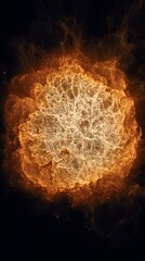 Fiery Cosmic Nebula Abstract Space Background Image of a Starburst