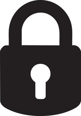 Simple black padlock icon, perfect for security concepts.