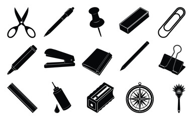 Obraz premium set of stationary tools on white background