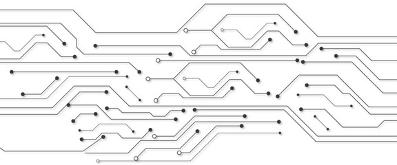 Gray and white technology background image Line design for communication connections in digital systems Hi-tech technology pattern. 