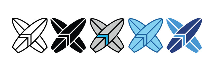 Surfboard  Icon Element For Design