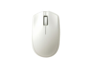 Isolated white computer mouse on a black background view on transparent background