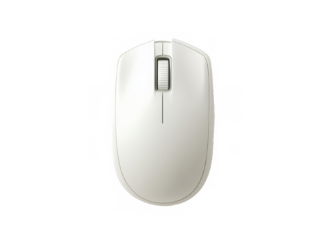 Isolated white computer mouse on a black background view on transparent background - Powered by Adobe