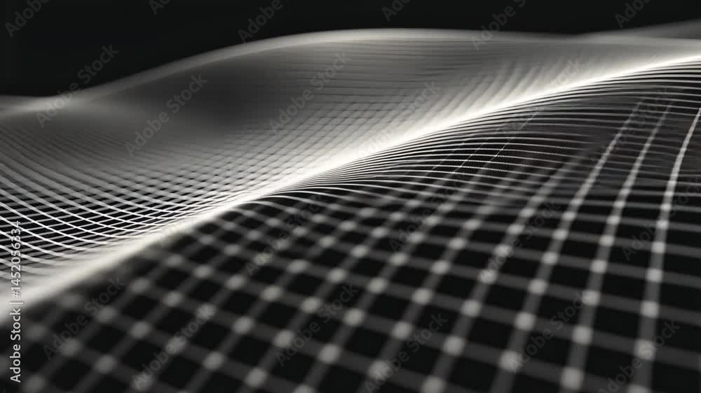 Poster abstract grid pattern flowing lines and curves create depth and movement in modern, futuristic desig