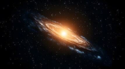Majestic Spiral Galaxy in Deep Space Stunning Celestial Scene with Bright Core and Star Dust