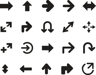 Collection of Arrow Icons for Navigation and User Interface Design Editable Vector Illustration