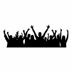 Obraz premium Silhouette of People Enjoying a Party – Celebration, Fun, and Social Gathering Vector Illustration
