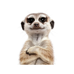 Confident Meerkat with Arms Crossed, Studio Shot