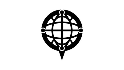 tech globe location icon vector 