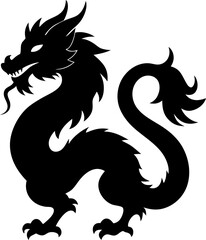 black dragon on white