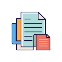 Clean Paper Icons Office Document Silhouette Vector Set for Design.