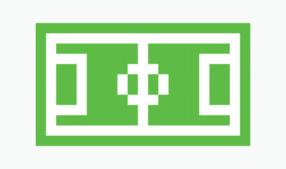 football field pixel art icon vector illustration.