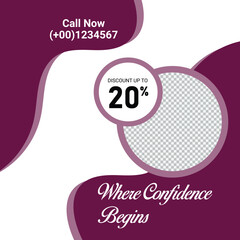 Fashion Sale Ad Template With Picture Placeholder And Up To 20 Percent Discount