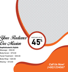 Spa Beauty Salon Social Media Template Promotion With Discount Offer