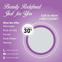 Beauty Salon Promotion Template With Discount Offer And Contact Information