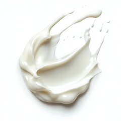 Abstract Splash of White Yogurt on Clean Background