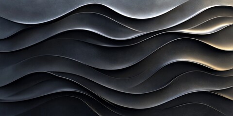 Fototapeta premium Flowing undulating sheets evoke metallic waves