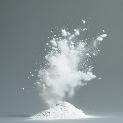 Flour Explosion White Powder Cloud Burst in Air