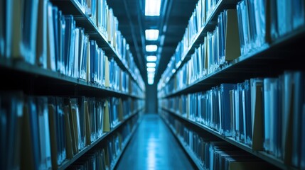 Fototapeta premium Illustrate metadata tagging and taxonomy structures with an image depicting the application of these concepts to digital files, showcasing organized data for efficient retrieval and management.