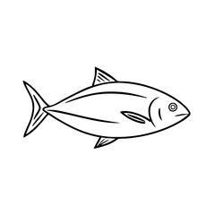Fototapeta premium Stylized One-Line Fish Drawing for Seafood