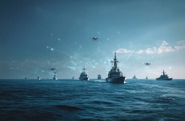 Drone Fleet Navigates Warships, Forming a Networked Maritime Defense System