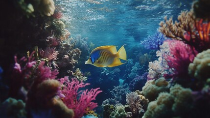 Fototapeta premium Vibrant coral reef teeming with life