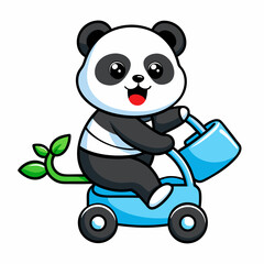 panda with bamboo